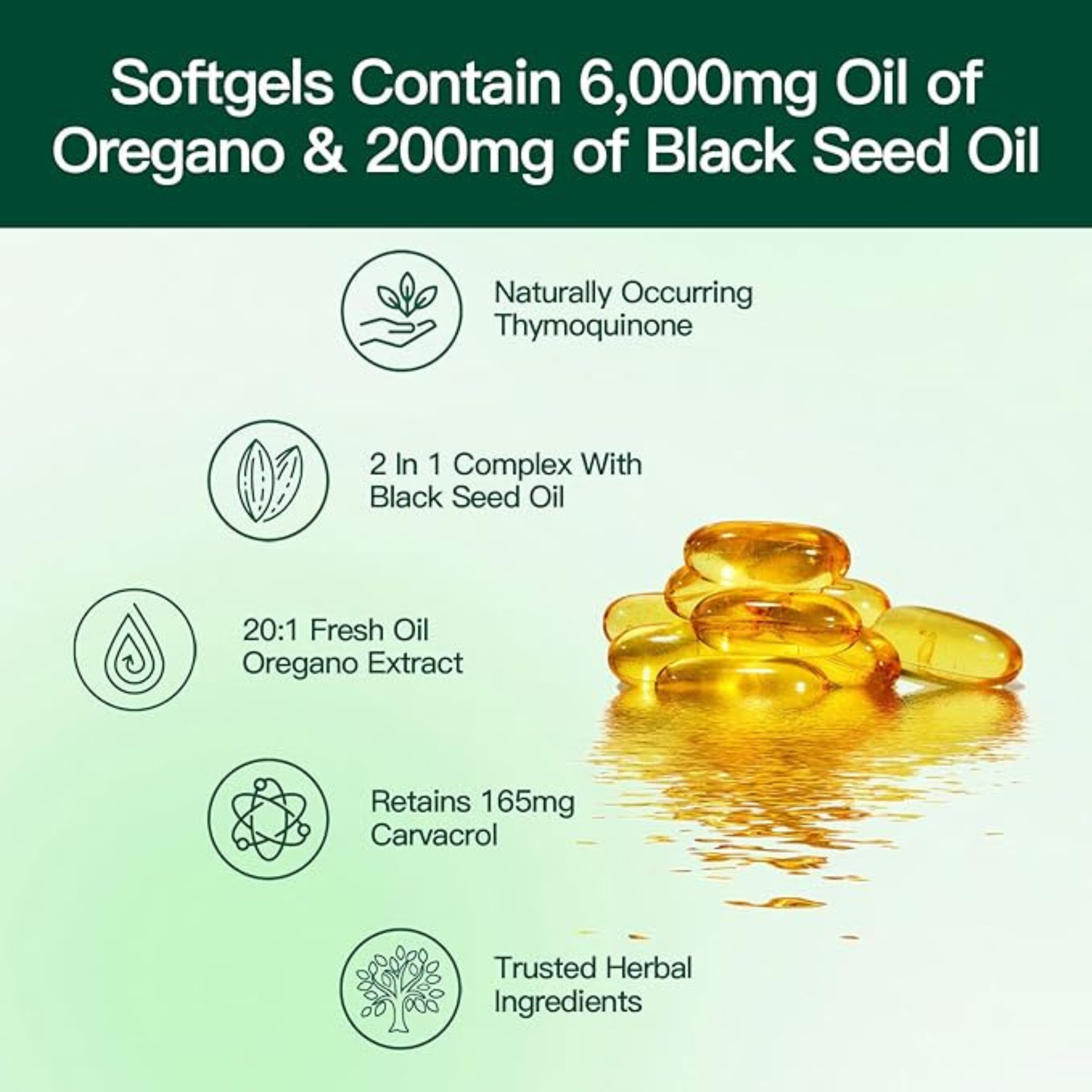 Oil of Oregano with Black Seed Oil, 300 Softgels