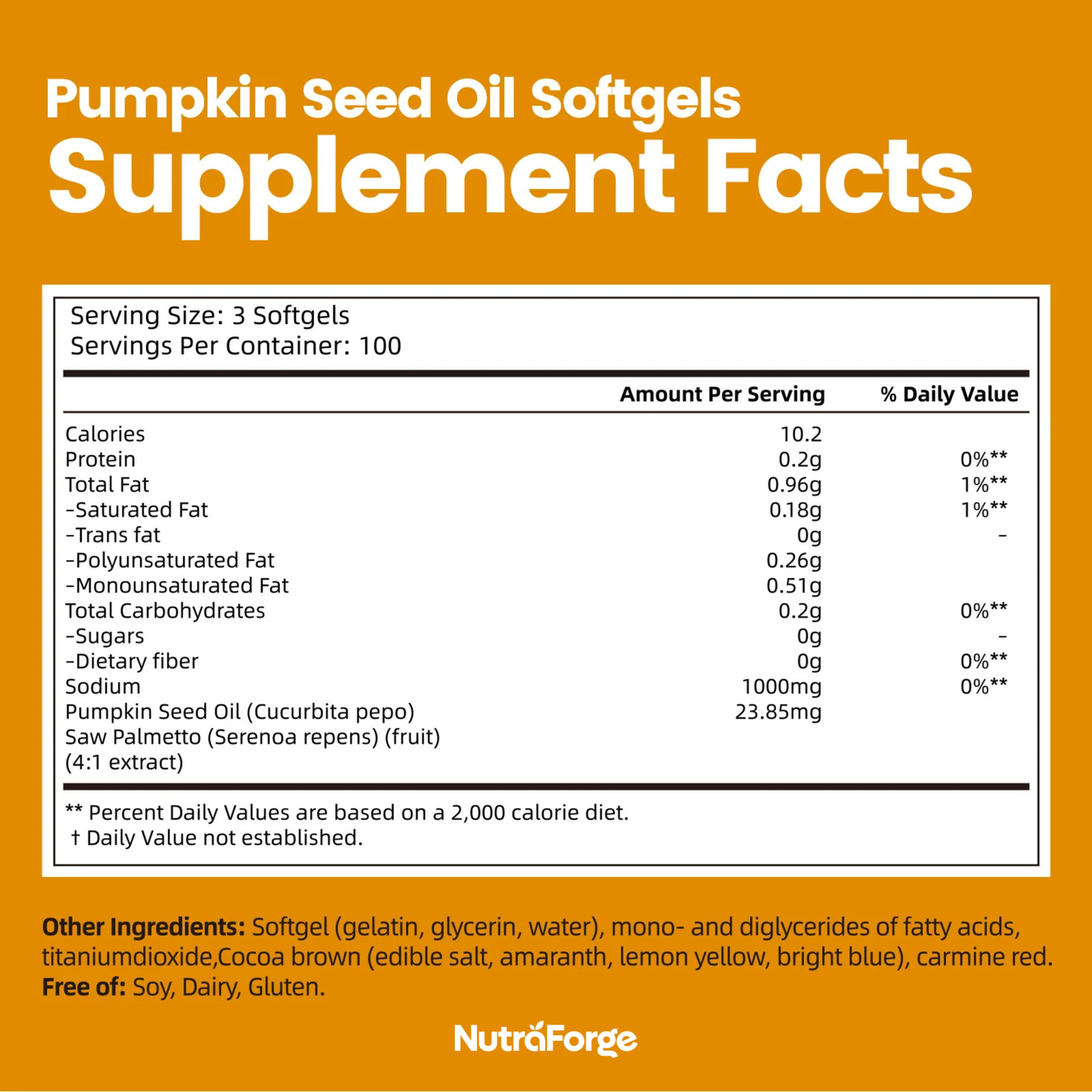 Pumpkin Seed Oil with Saw Palmetto, 300 Softgels