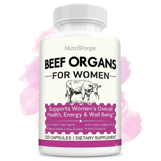 Beef Organ Supplement for Women, Supports Women's Overall Energy and Wellness, 120 Capsules