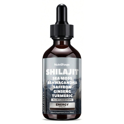 Shilajit Sea Moss Ashwagandha Liquid Drops, Energy, Vitality & Herbal Adaptogen Complex, 60ml