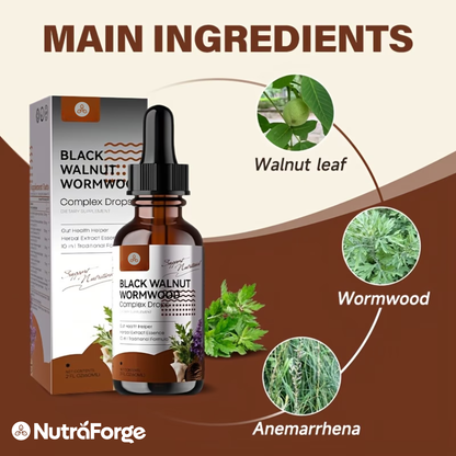 Black Walnut & Wormwood Tincture Drops – Gut, Digestive & Colon Support, 2 fl oz