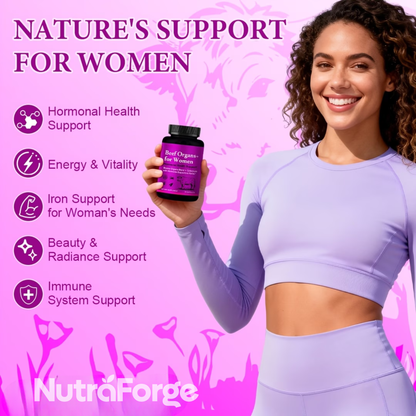 Grass Fed Beef Organ Supplement for Women, Natural Energy & Immune Support, 120 Capsules