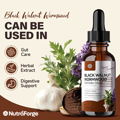 Black Walnut & Wormwood Tincture Drops – Gut, Digestive & Colon Support, 2 fl oz