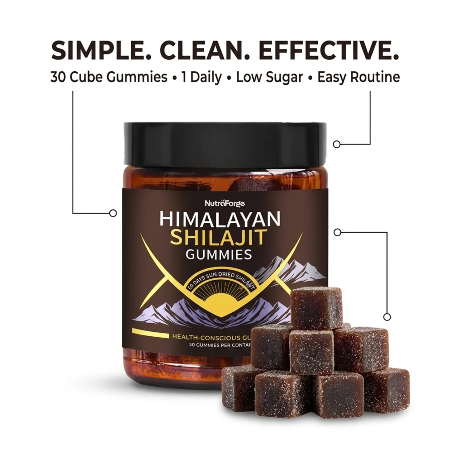 Shilajit Gummies – Daily Energy & Focus Support, 30 Count