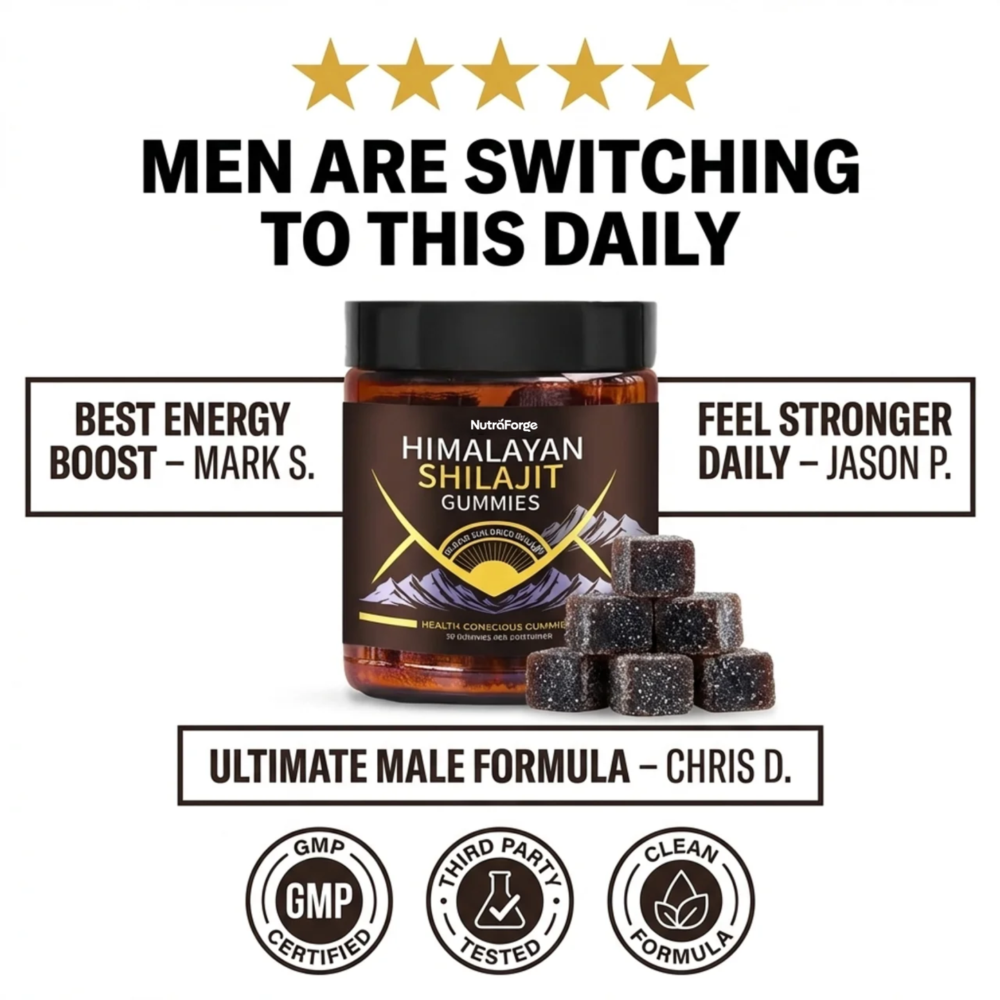 Shilajit Gummies – Daily Energy & Focus Support, 30 Count